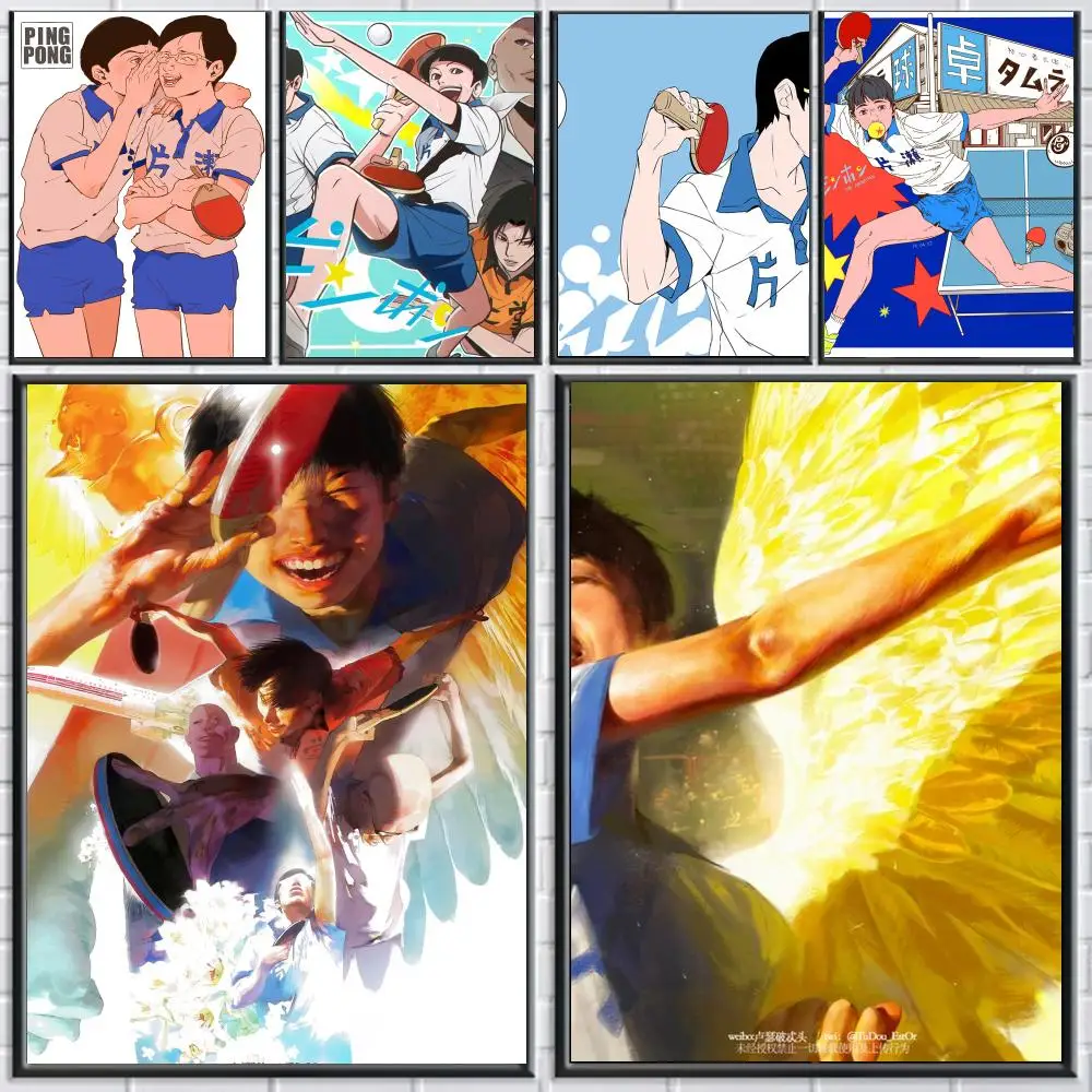 anime P-Ping Pong the Animation-N Poster Peel and Stick Wall Art for Cafe Office Bar and Home Decoration