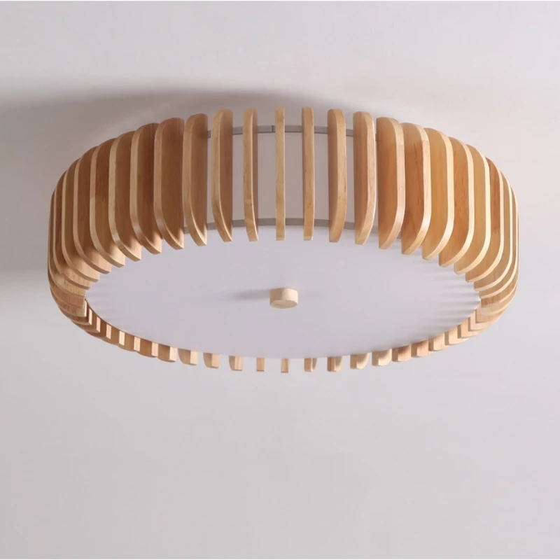 

Scandinavia Wood Ceiling Lamp Indoor Downlight with E27 Bulbs For Living Room Bedroom Light Fixture