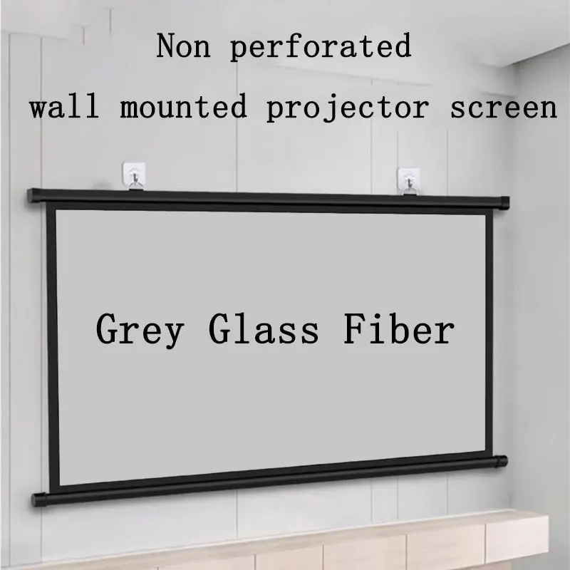 

Thinyou 60inch 72inch 84inch 100inch 16:9 Black rod Glass Fiber Grey Glass Fibe proyector Curtain wall mounted projector screen