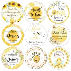 Honey Bee Stickers Labels Lovely Baby 1st Bee Happy Birthday Party Stickers Welcome New Born Gender Reveal Baby Shower Decor