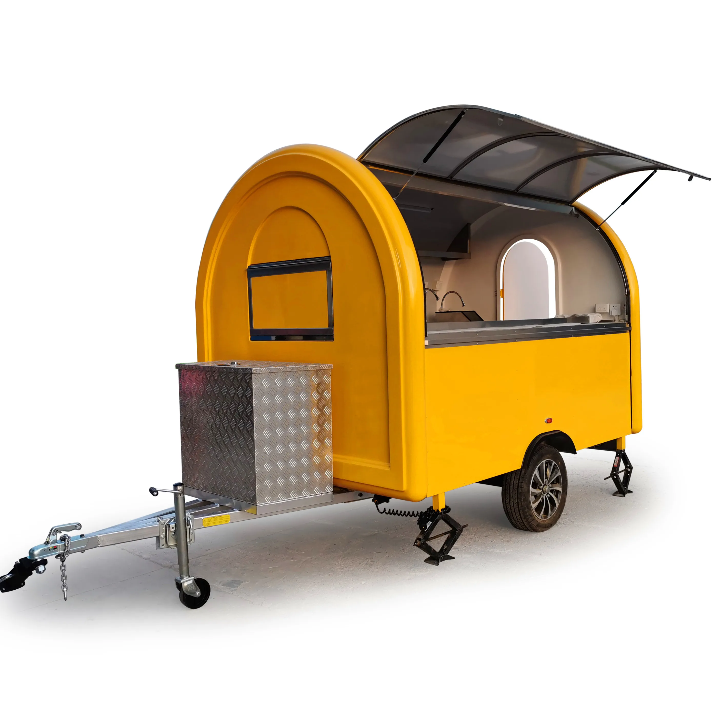 Versatile Food Trailer Lunch Truck Food Truck and Food Trailer Coffee Kiosk with Big Wheels and Spacious Interior