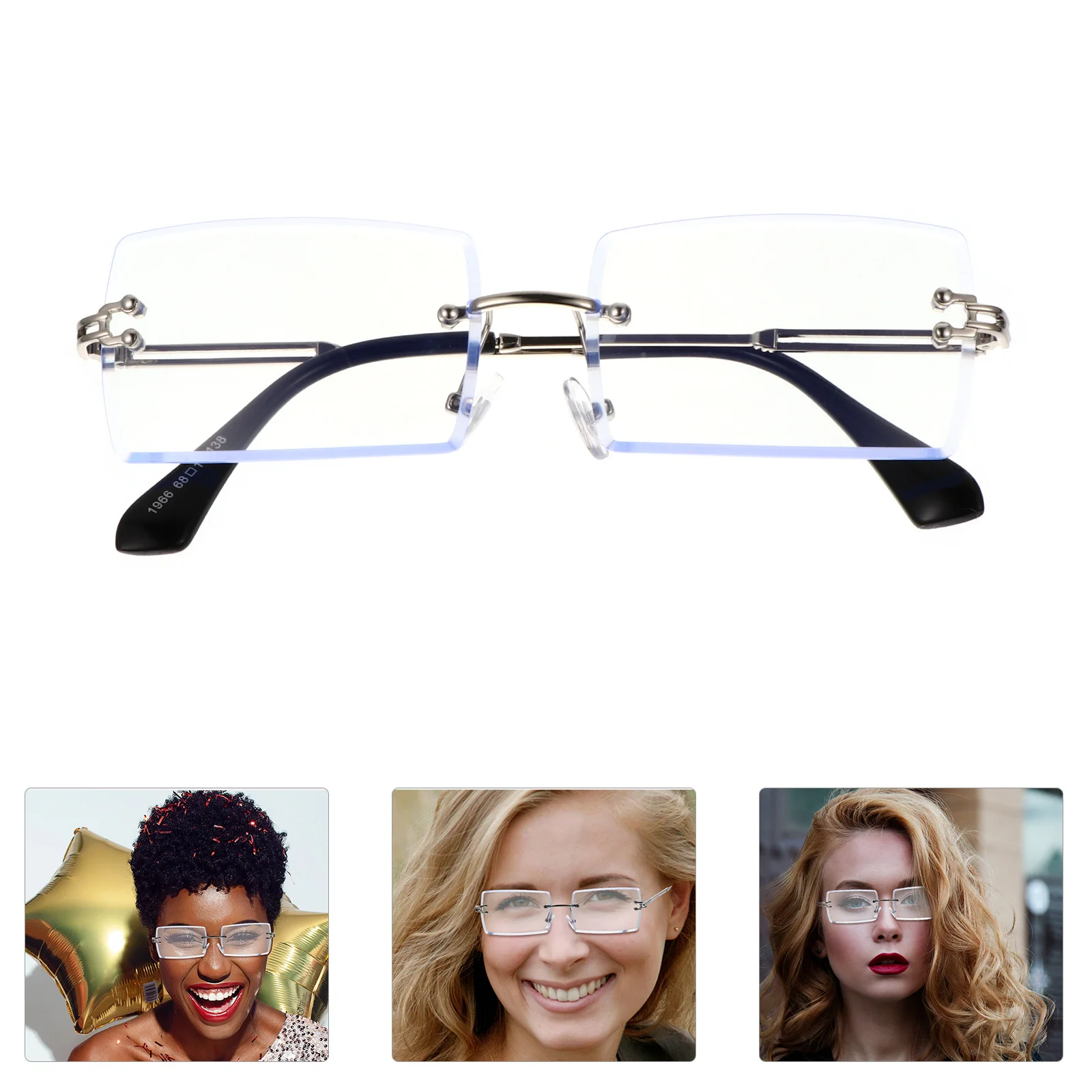 

1Pair Practical Uv Protection Rimless Sunglasses Fashion Durable Outdoor Glasses Photo Beach Party Eyewear Rimless Sunglasses