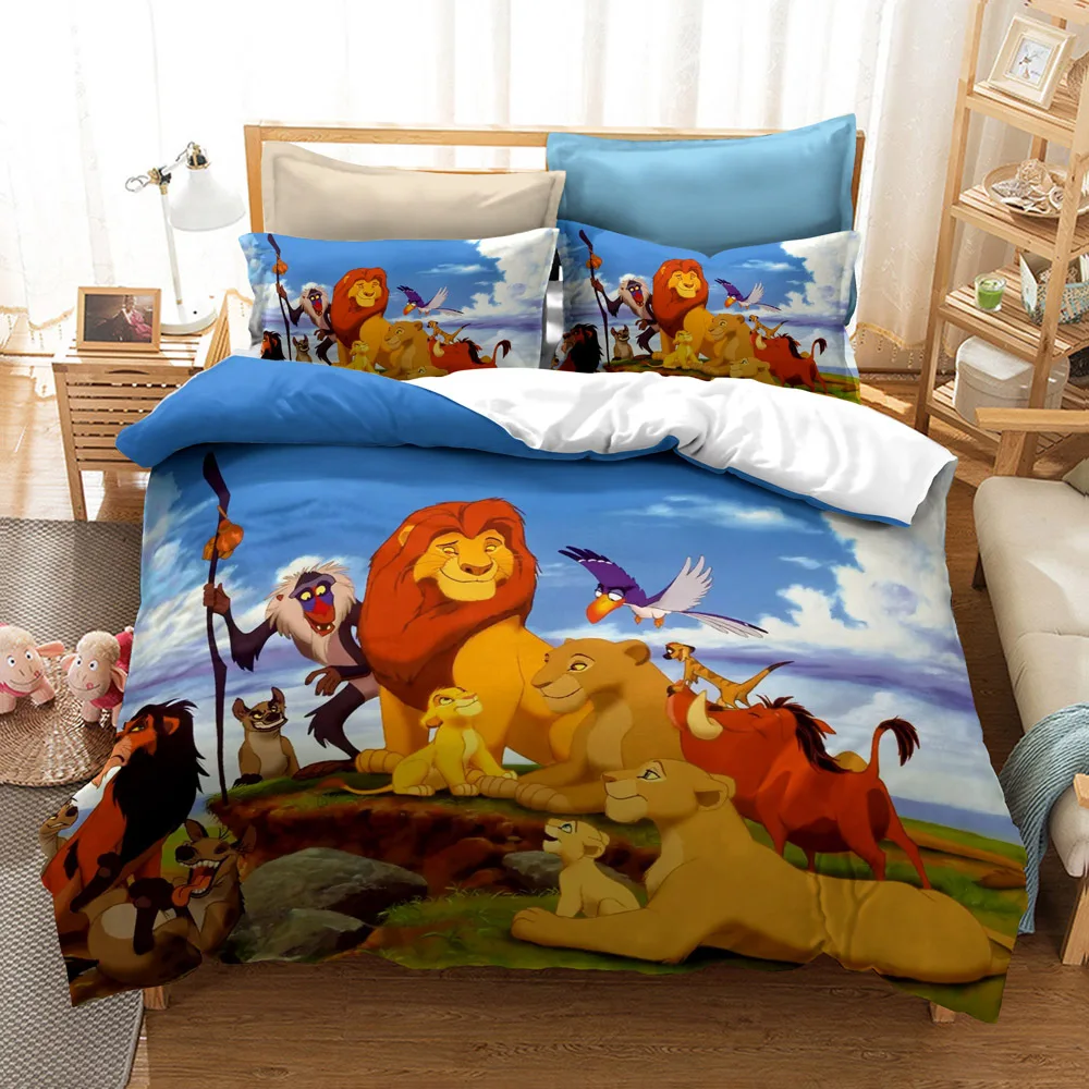 Disney The Lion King Simba Bedding Set Cartoon Boy Single Twin Size Duvet Cover Kids Teen Bedspreads Gifts