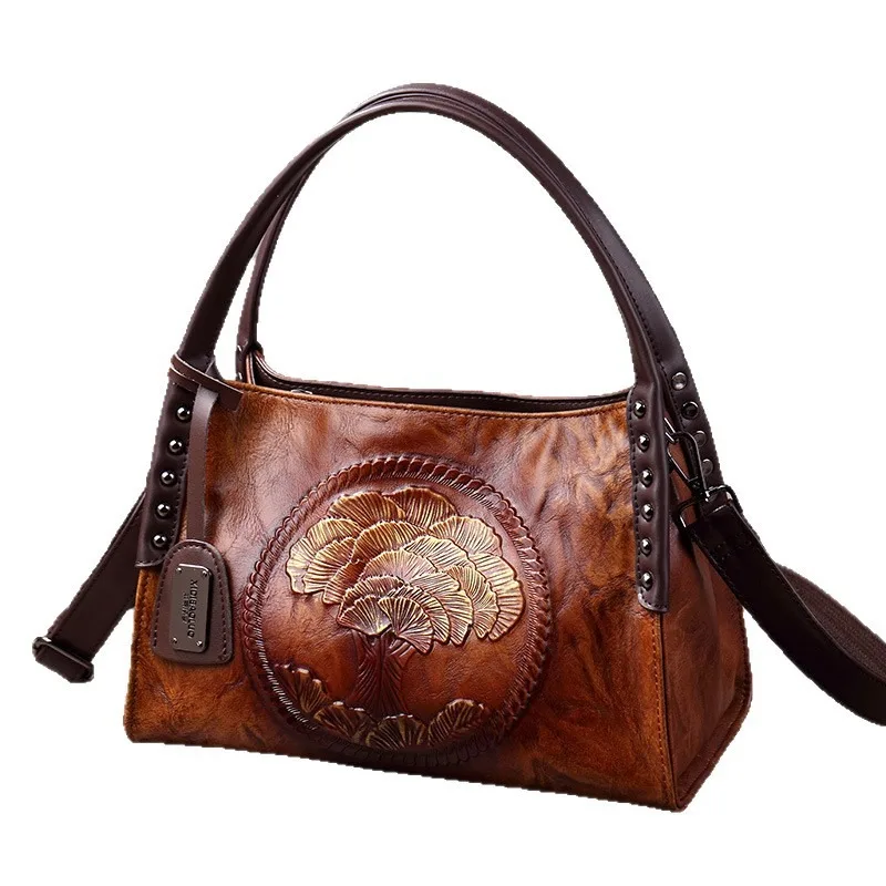 Nesitu Fashion Women Handbag Shoulder Messenger Bag Purse Lady PU Leather Tote Vintage Large Capacity Red Brown Green M333