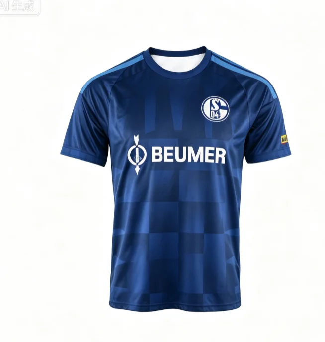 2026-27 Neues Schalke Herren-Trikot 3D-gedruckt Y2K Bequemes Freizeit-Schnelltrocken-T-Shirt Geeignet für Alltag und Training