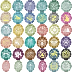 1pc Wax Seal Stamps Adorable Bunny Squirrel Hedgehog with Grass Butterfly Bee Vivid Animals 25mm Removable Head DIY Card Crafts