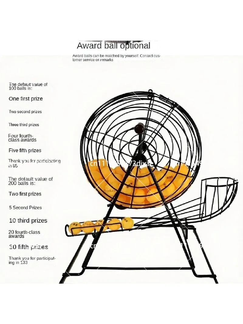 Lottery Machine Manual Bingo Cage Set with Numbered Balls for Party Games, Lucky Spin Wheel Alternative
