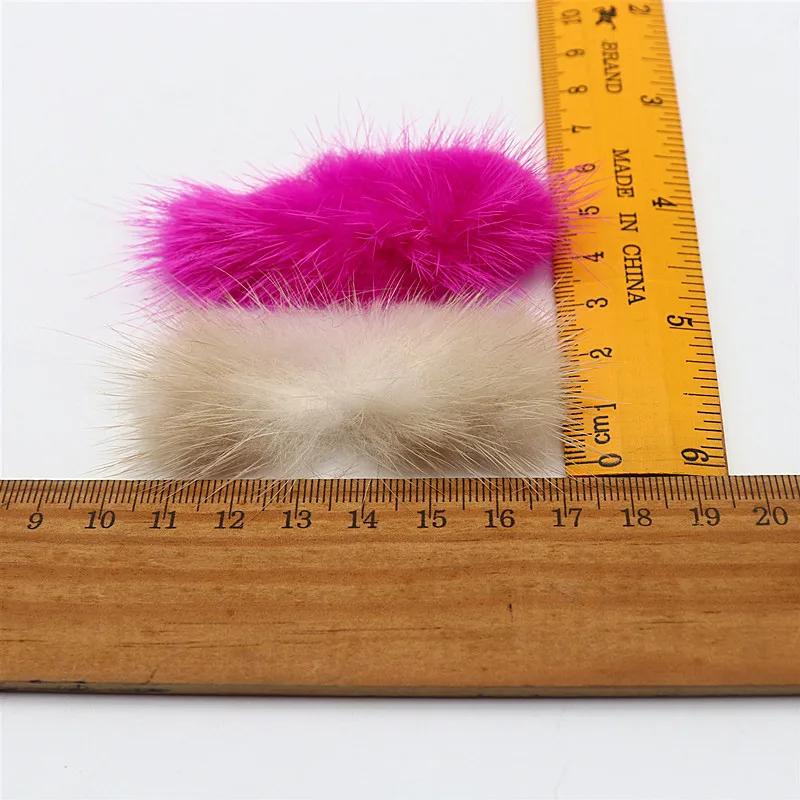 40 Pieces Mink Fur Pom-pom Bow Tie DIY Hairpin Headdress Corsage Bow Tie DIY Bowknot Phone Case Crafts Materials 3*7cm