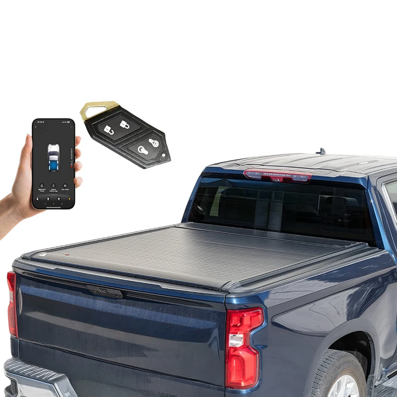 Aluminum Hard Electric Retractable Roller Truck Bed Tonneau Cover With Lock Fit Silverado Colorado Canyon 2014-2025 - view 5