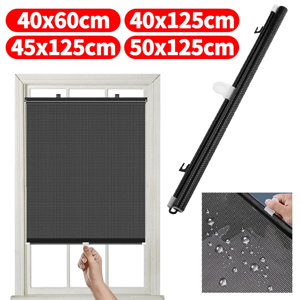 Persianas enrollables universales con ventosa, parasol, cortina opaca para coche, dormitorio, cocina, oficina, ventana, cortinas de protección solar sin clavos