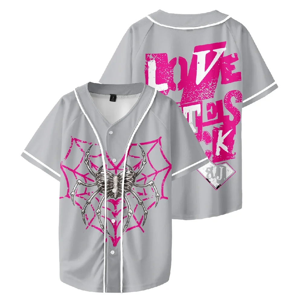 ‎AJ Lee Love Bites Spider Web Baseball T-shirt Men's Womens Baseball Uniform Summer Casual Short Sleeve Baseball Shirt