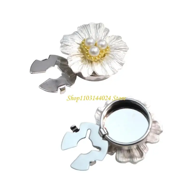 N5KE Pack of 2 Quick Install Golden Base Button Covers Rose Design Shirt Accessories