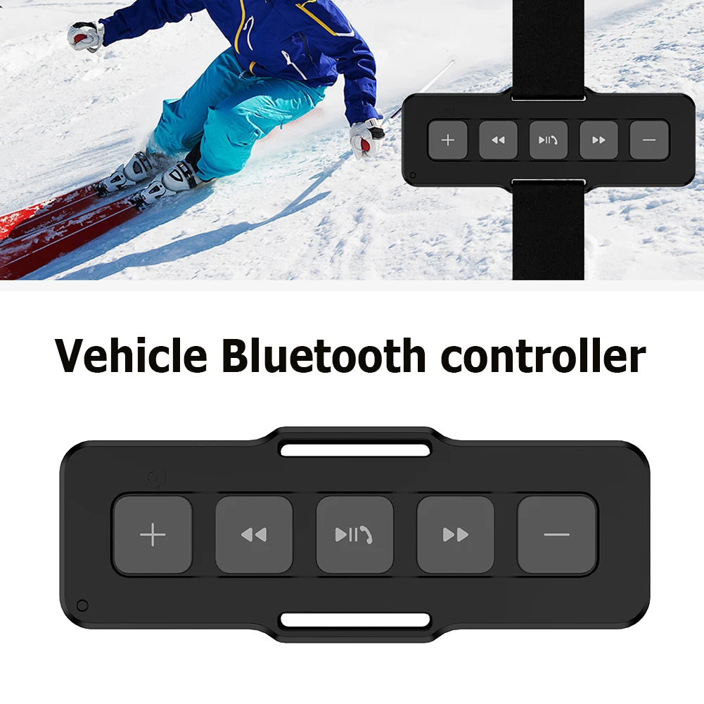 Wireless Bluetooth-compatible Remote Motorcycle Handlebar Media Controller for Car Skiing Outdoor Sports Waterproof