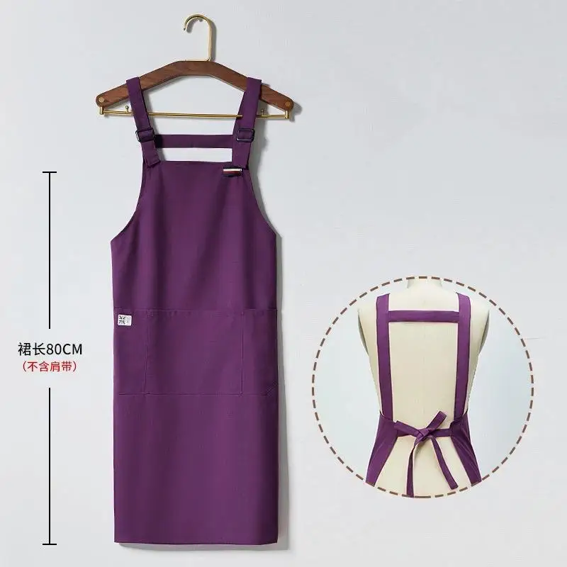Korean Apron Custom Logo Floral Arrangement Painting Apron Cake Baking Coffee Milk Tea Shop Nail Art Work Clothes Women view 3