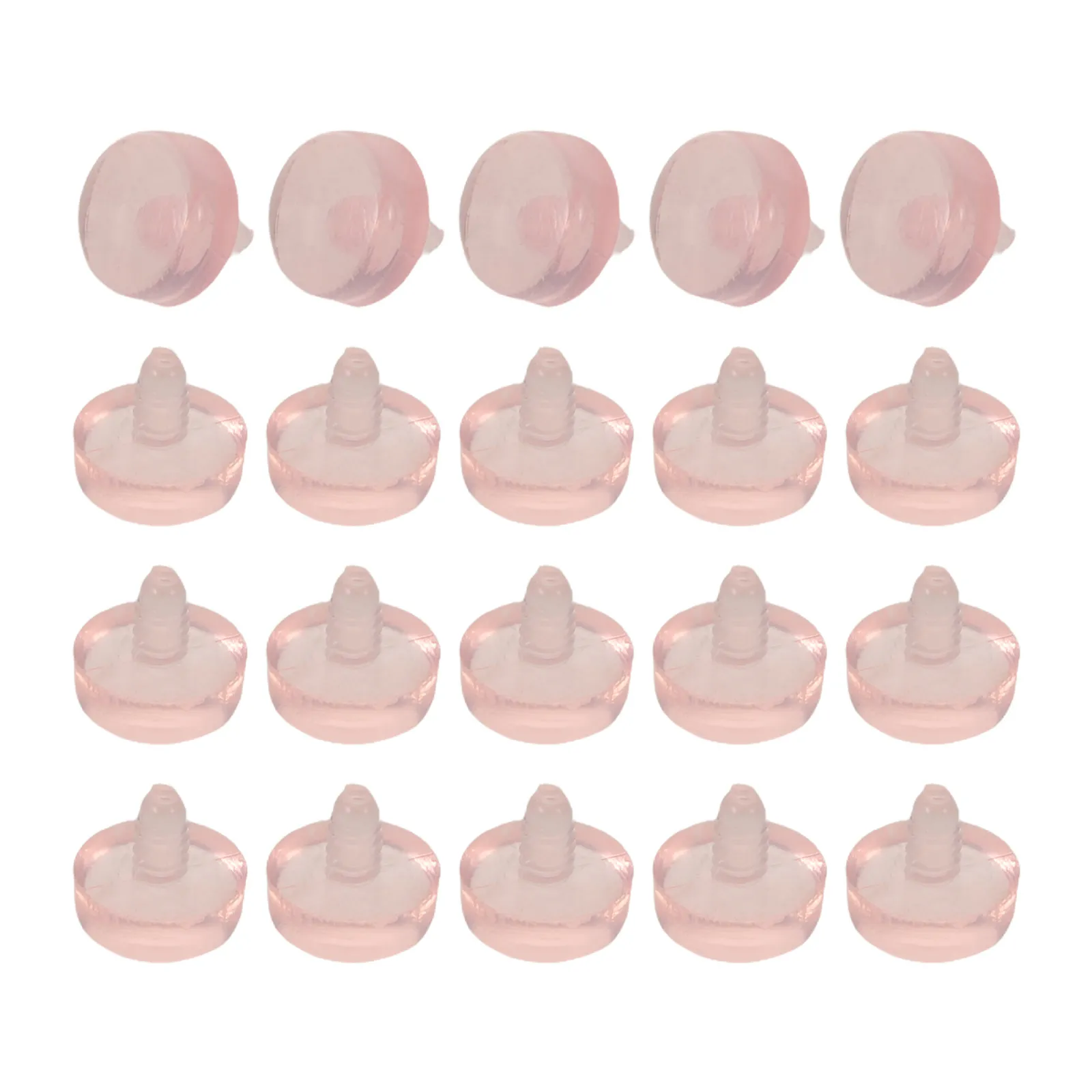 20Pcs Secure Fit Internally Threaded Clear Stud Tops Hypoallergenic Earring Backs Invisible Lightweight Jewelry Retainers Nose