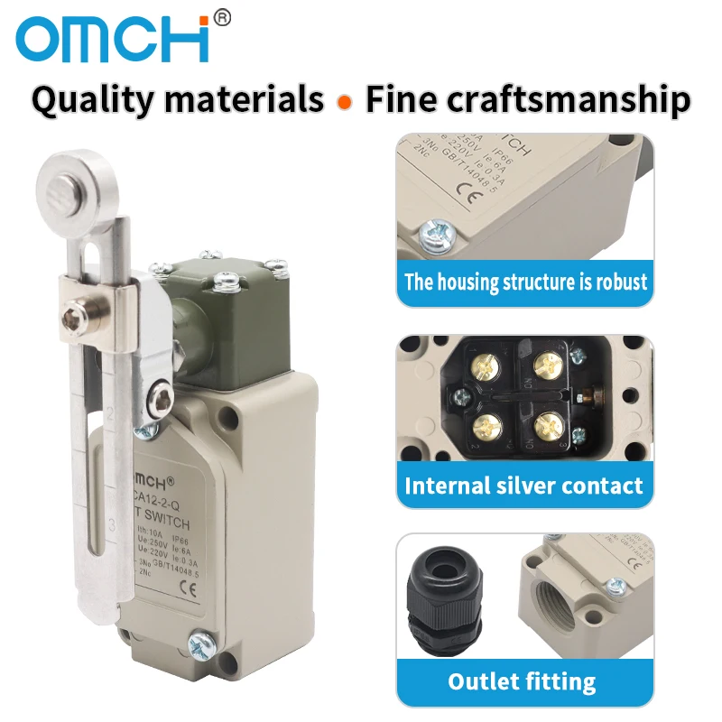 OMCH 1 قطعة آلة صناعية الاتصال الفضي الذاتي إعادة تعيين مقاوم للماء السفر التبديل WL سلسلة لحظة انتعاش الحد التبديل