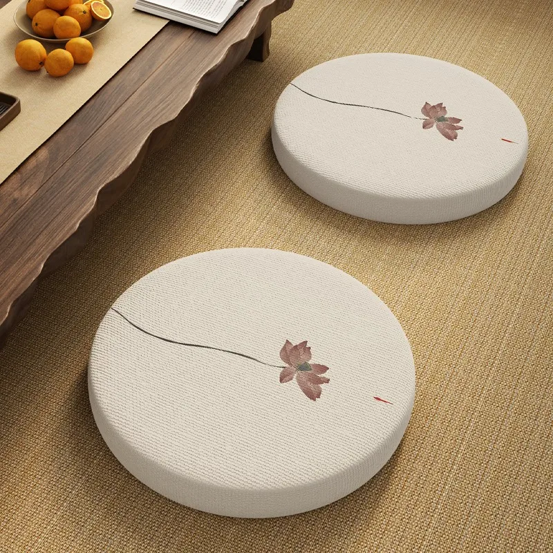 New Chinese style round futon seat cushion tea room zen play sitting meditation cushion sponge cushion removable