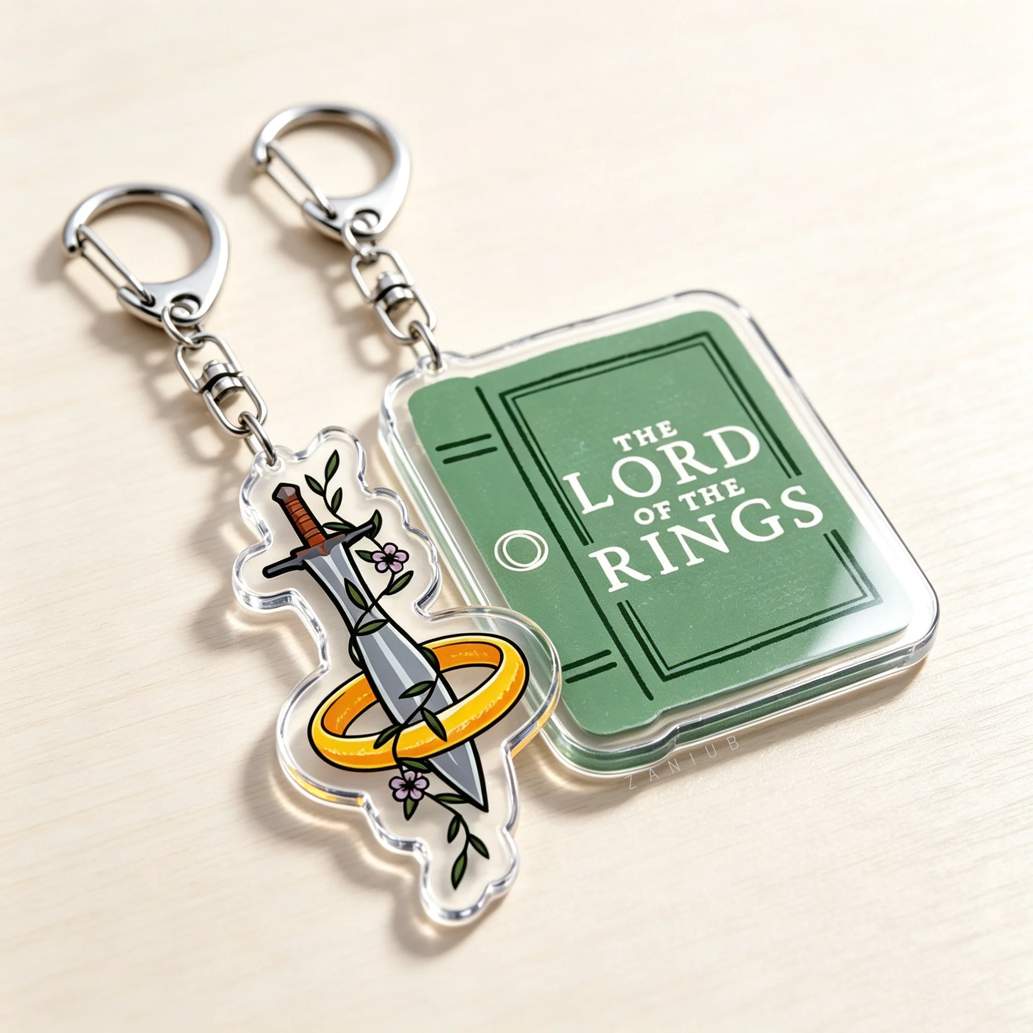 Popular Fantasy Rings Keychains Accessories Bag Charms Lotr Tolkien Gandalf Key Chain Ring Jewelry Fans Gifts view 3