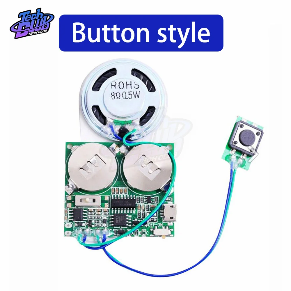 Recordable Sound Module Button Control Sound Chip 8M MP3 WAV Music Voice Player Programmable Board with Speaker for DIY Kit