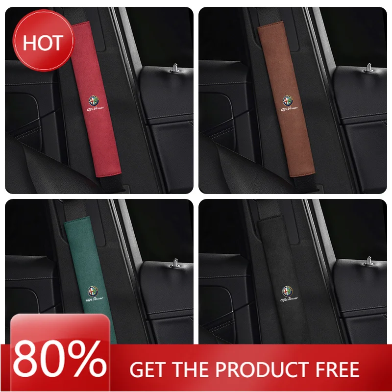 Hub Caps 1Pcs Car Seat Belt Cover Shoulder Protection Pad For Alfa Romeo MiTo 147 Giulia 156 159 Stelvio Tonale 33 Stradale 4C G