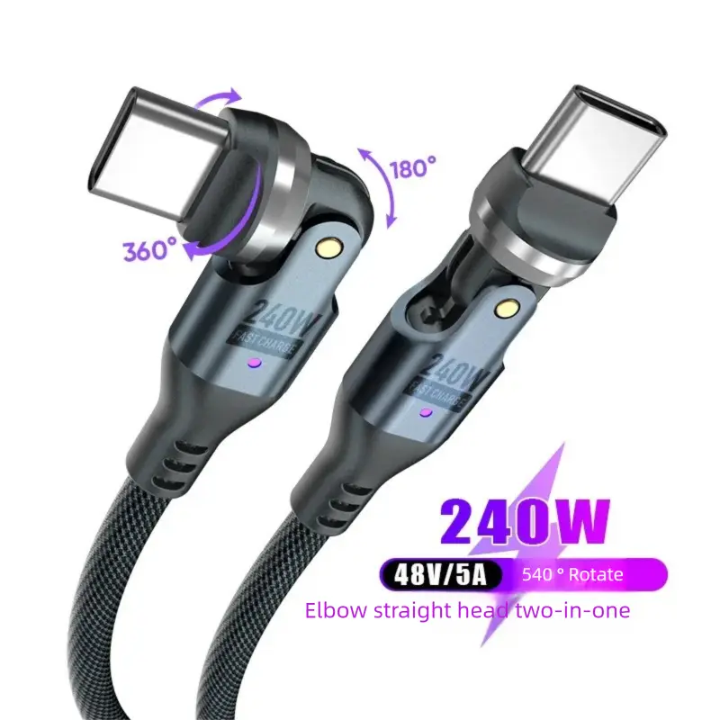 كابل ASUS USB C إلى Type C بقوة 240W لـ iPhone 16 و15 Pro Max شحن فائق السرعة PD3.1 5A سلك بيانات لـ Macbook وiPad والكمبيوتر المحمول USBC