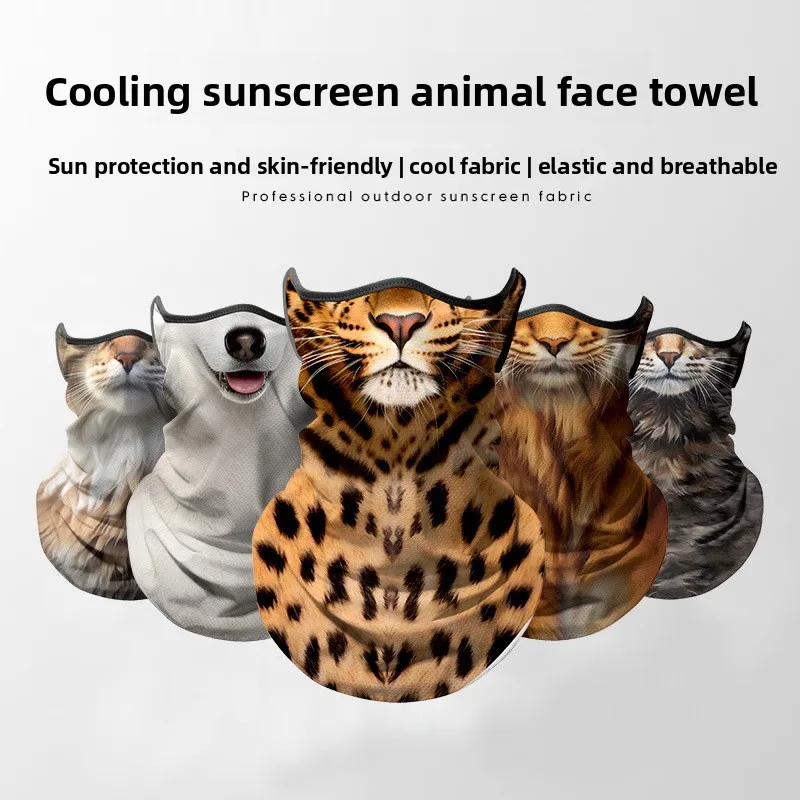 New Creative Animal Realistic Ear Hanging Face gaiter Wind Resistant Neck Cover For Biker Hiker Camper Suitable Sports