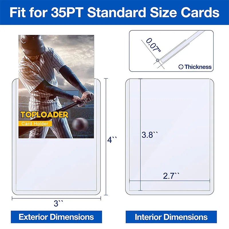 100 sztuk/paczka 35PT przezroczysty uchwyt na karty ochronne z twardym plastikowa karta rękawem do karty sportowe kart baseballowych