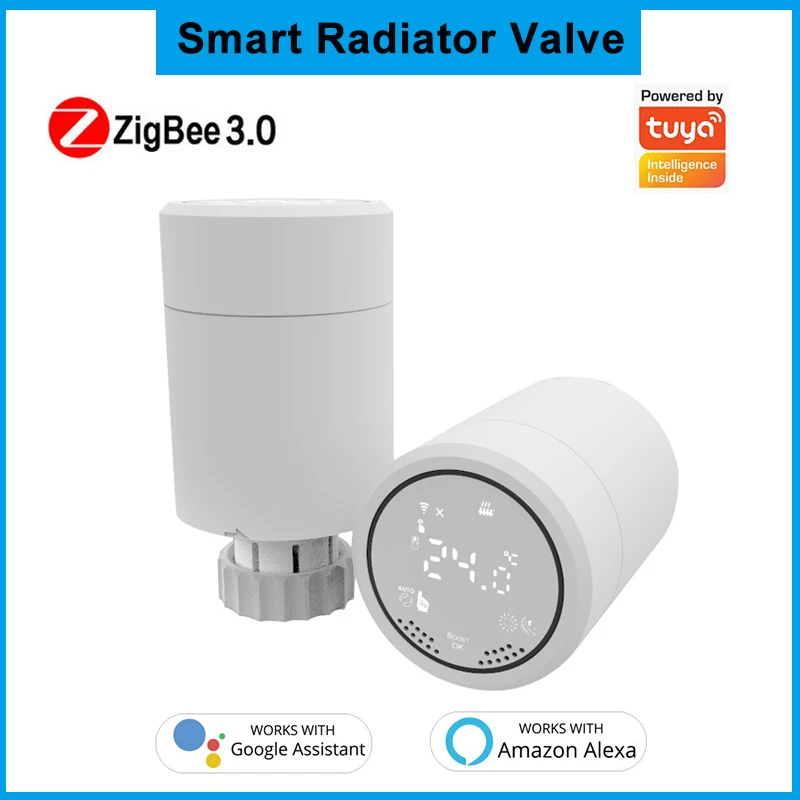 Tuya Zigbee Smart Temperature Control Radiator Valve App Control Radiator Constant Adjustable Thermostat Support Google Alexa