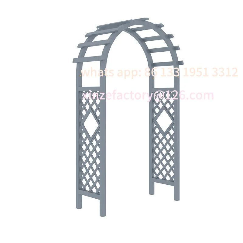 

Antiseptic wood arch Outdoor courtyard decoration Garden gate Grape rack Mesh flower rack Arched rose climbing vine rack