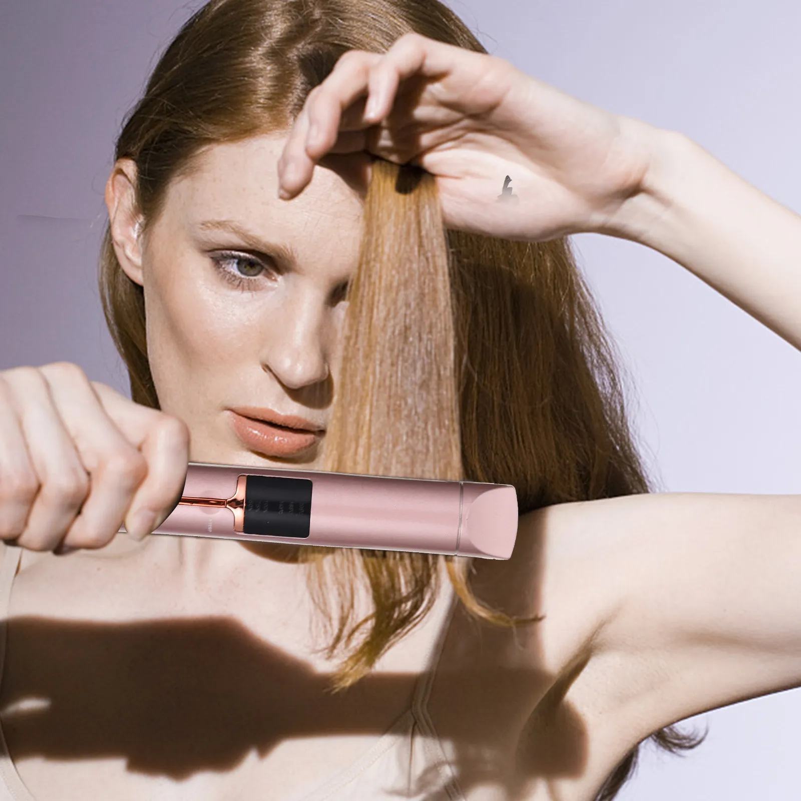 

Hair Straightener Curler 2-in-1 USB Charged Portable Adjustable Temperature Multifunctional Hair Styling Tool for Travel Home