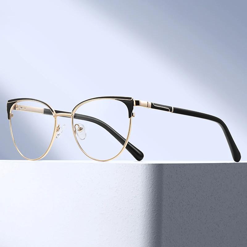 

82293 Cute Metal Cat Eye Myopia Hyperopia Reading Eyeglasses Women Medical Grade Female Birthday Prescription Birthday Glasses