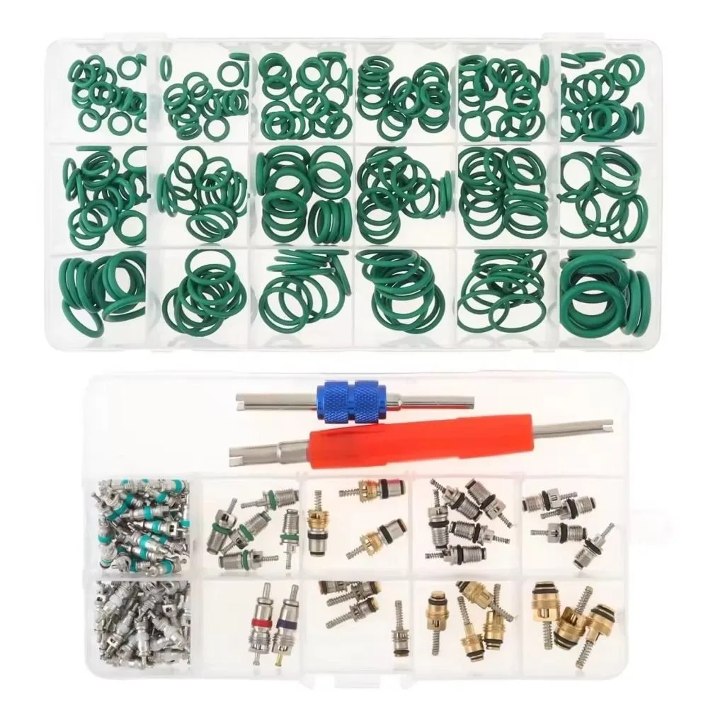 310/372PCS Assortment Set Air Conditioning O Ring Kit Maintenance Rubber Accessories Seal Rubber O-Rings Durable