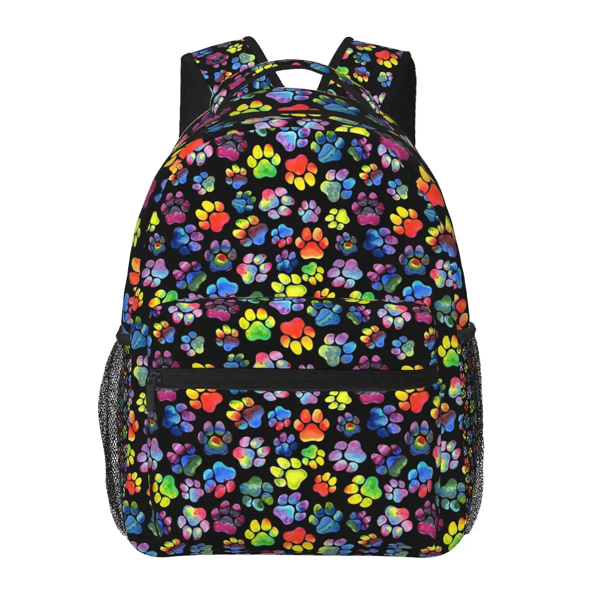 Rainbow Colorful Multicolor Paw Student Backpack School Bag Hiking Travel Daypack for Men Women Fashion Bookbag Shoulder Bags