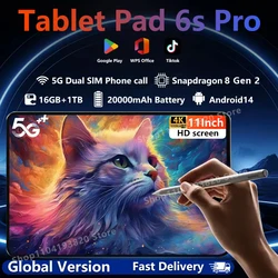 2024 Global Version Original Pad 6S Pro Tablet Android 14 Snapdragon 8 Gen2 Call Phone Tablets GPS 5G WiFi Dual SIM HD 4K Tab