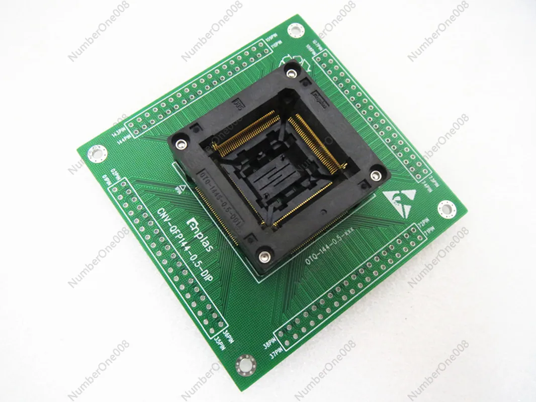 OTQ-144S-0.5-001 QFP144 LQFP144 IC Test Socket Adapter 20x20mm Pitch 0.5mm for Chip Programming Debug and Burn-in