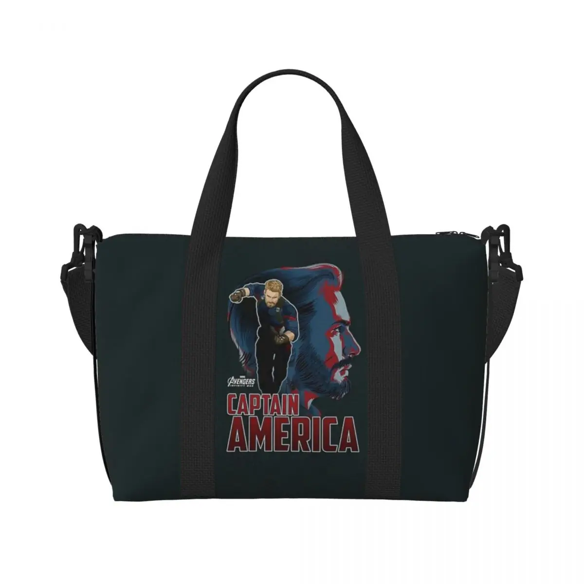 Custom Captain America Groceries Tote Shopping Bags Women Large Capacity Beach Gym Travel Bags