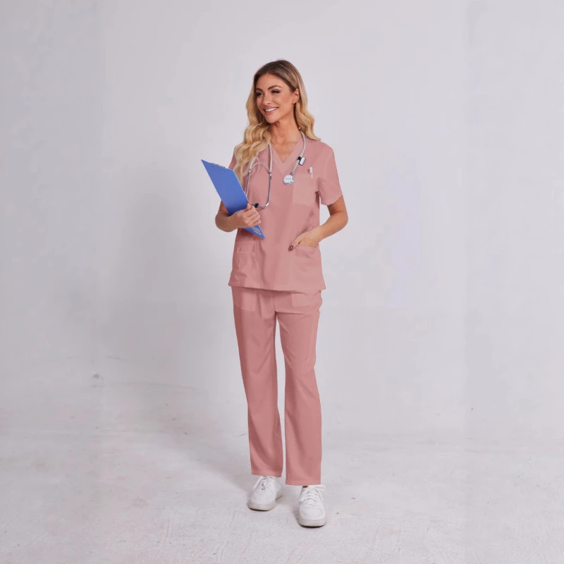 Confortável e respirável multi-cor oito cores vestidos de lavagem à mão vestidos cirúrgicos médico dental conjunto de macacão de secagem rápida