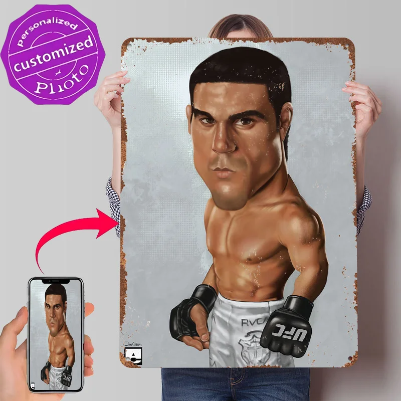 Póster de Victor Belfort, Letreros Metálicos Vintage Personalizados, Arte de Pared, Placa de Metal Retro para Decoración de Habitaciones, Decoración de Hogar para Videojuegos