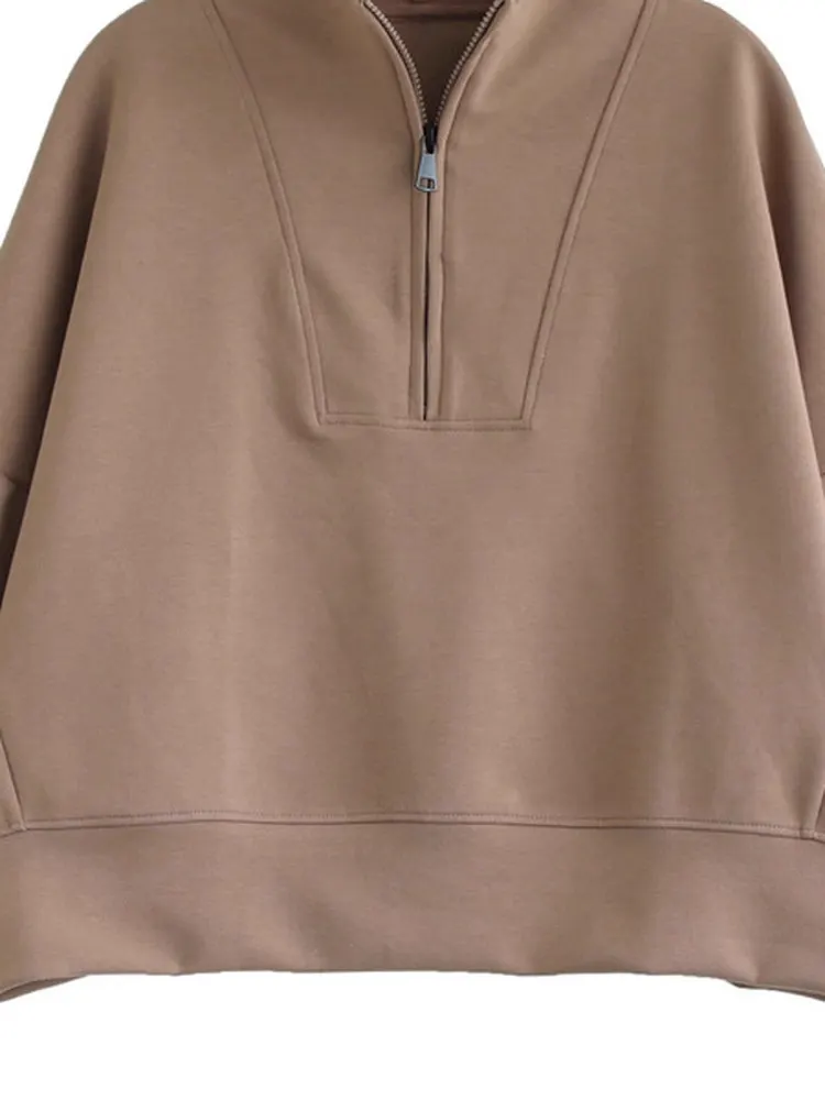 Plus size camisa feminina outono inverno novo sle zíper gola solta emagrecimento topo coreano sle casual cintura alta