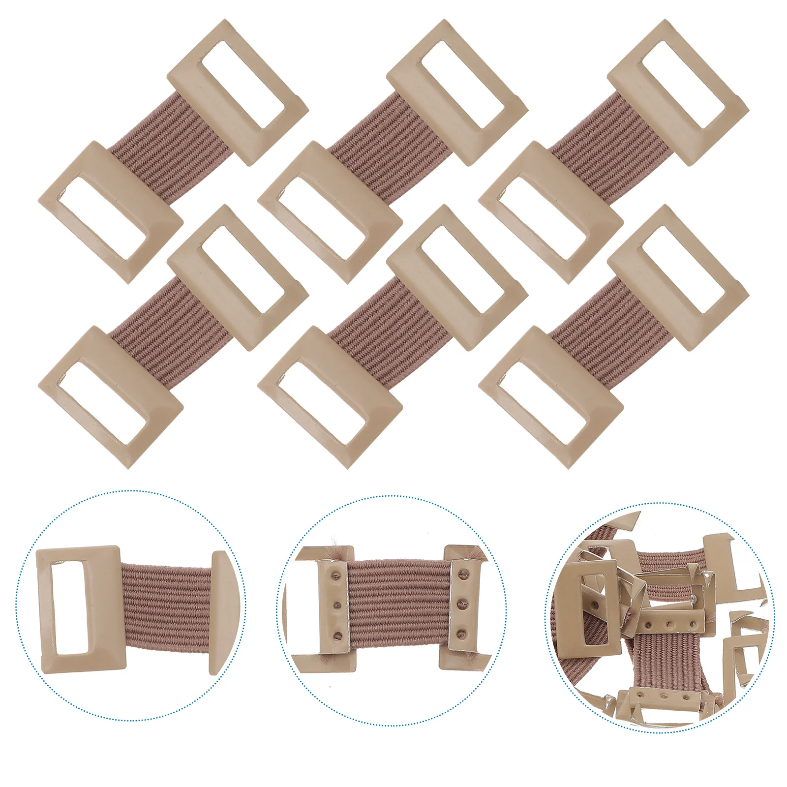 50 Pcs Aluminum Buckle Bandage Replacement Clips Elastic Tubular Heavy Stretch Chocolate Wrapping Clamp