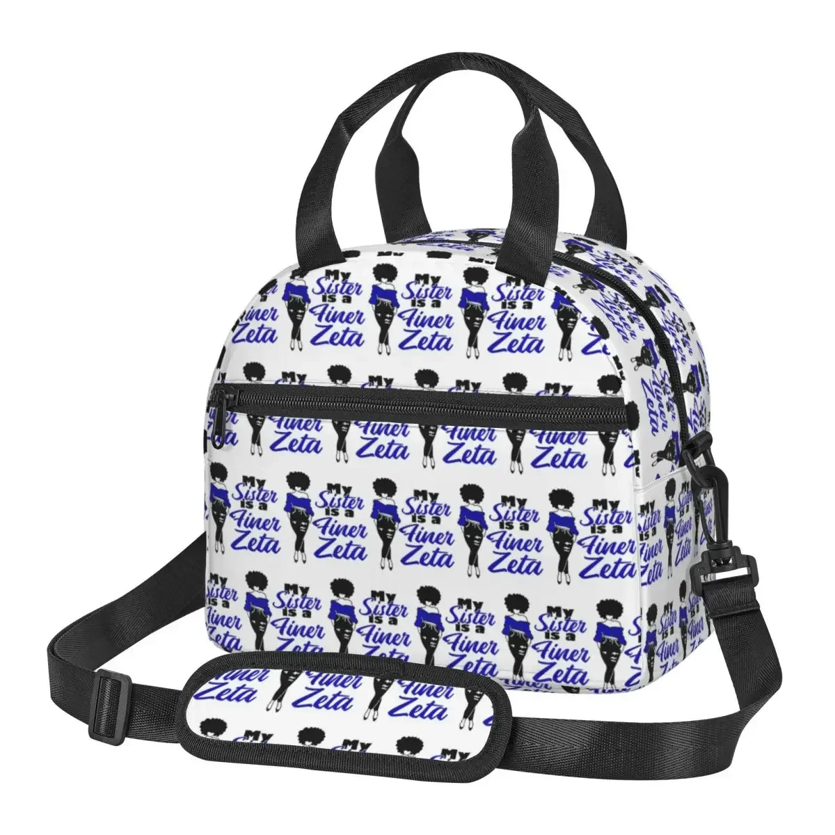 Zeta Phi Beta Sorority Logo Insulated Lunch Bag for School Bento Storage Food Boxes Leakproof Cooler Thermal Lunch Box Tote