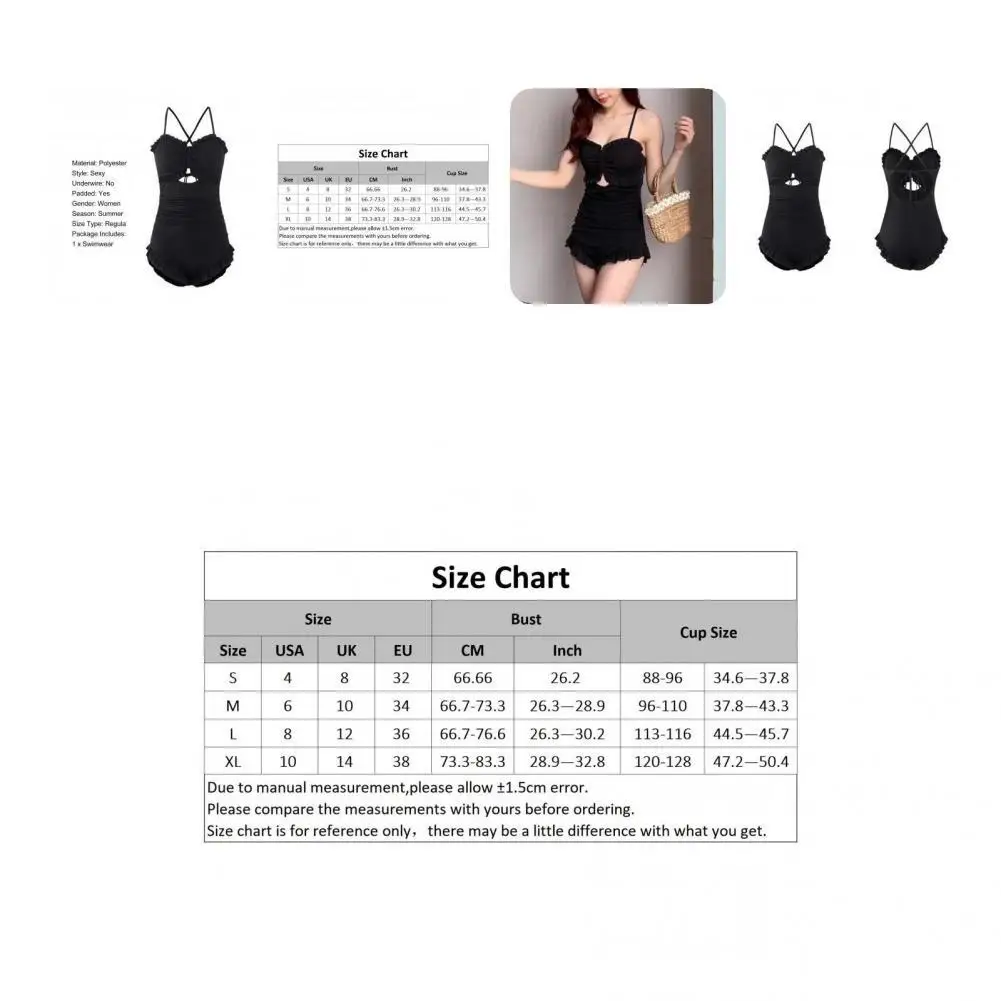 

Ladies Popular Sling Belly Covered Bathing Suit One-piece Women Swimwear Hollow Out for Vacation