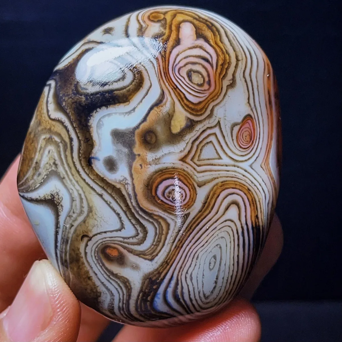 Banded Agate Chalcedony Beauty, Stripe Pattern, Polished Tumbled, Vase Filler, Natural Stone, Crystal Collection, Table Display