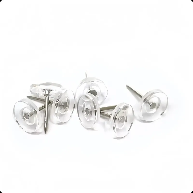 Transparent Board Pins 78 pcs, Reusable Wall Safe, Compact Discrete Design, for School Notice Display
