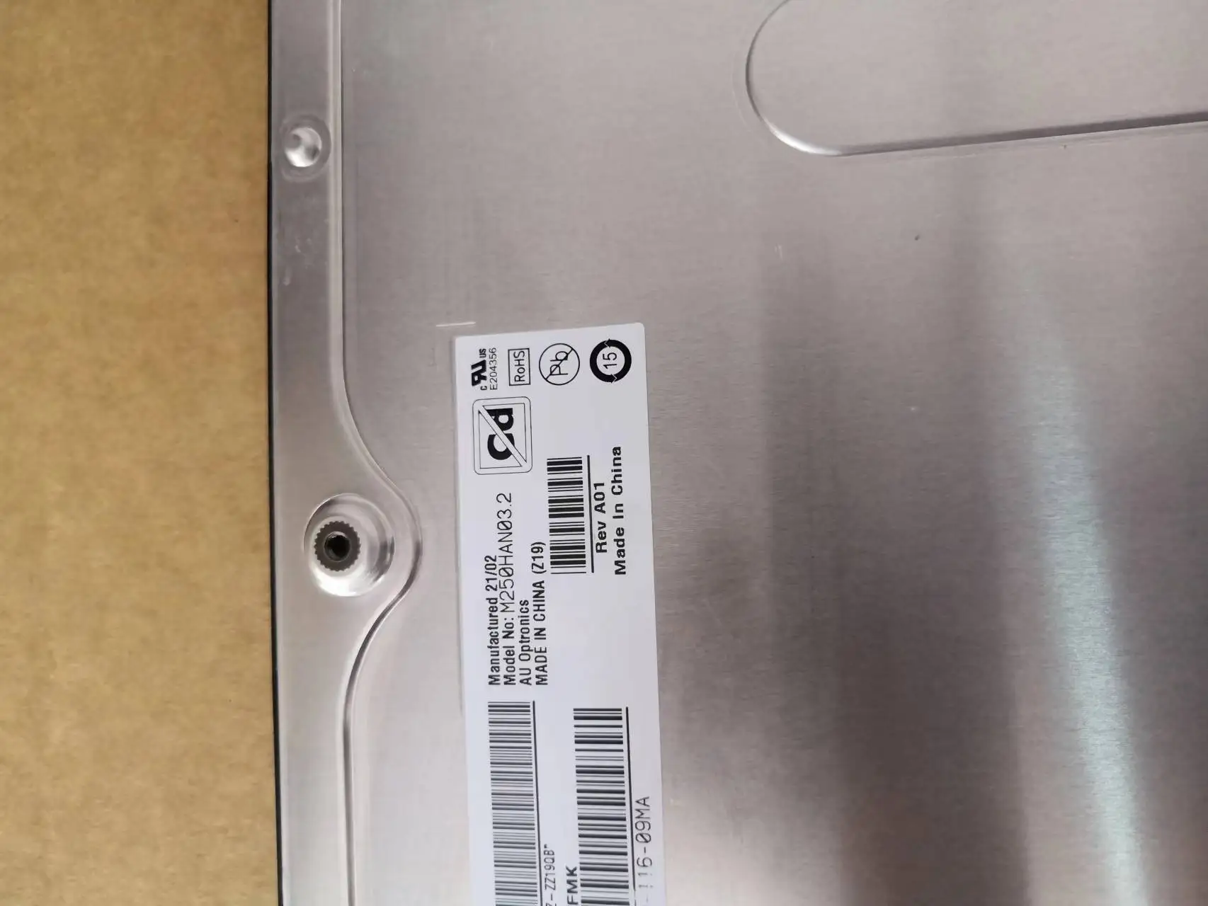 Imagem -03 - Polegada Auo Original Novo Painel de Tela Lcd 360hz M250han03.2 M250han03.0 para Dell Alienware Aw2521h 2023 Ano Monitor 24.5