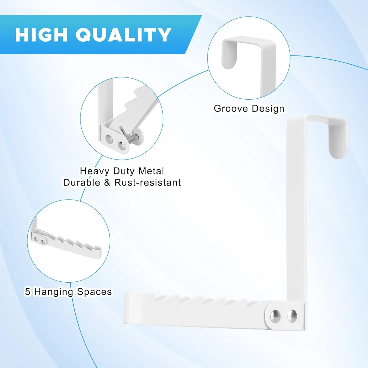 1/2PC Collapsible Hooks Over-Door Coat Rack Creative Space-Saving Drying Laundry Rack Rustproof Door Organizer Rack Apartment 