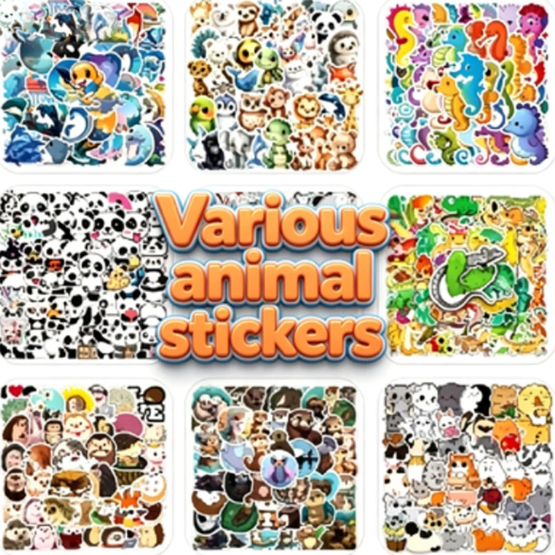 

35/50/100pcs Cute Animal Stickers Waterproof Graffiti Decals For Phone Laptop Ipad Luggage Thermos Notebook Skateboard Decor
