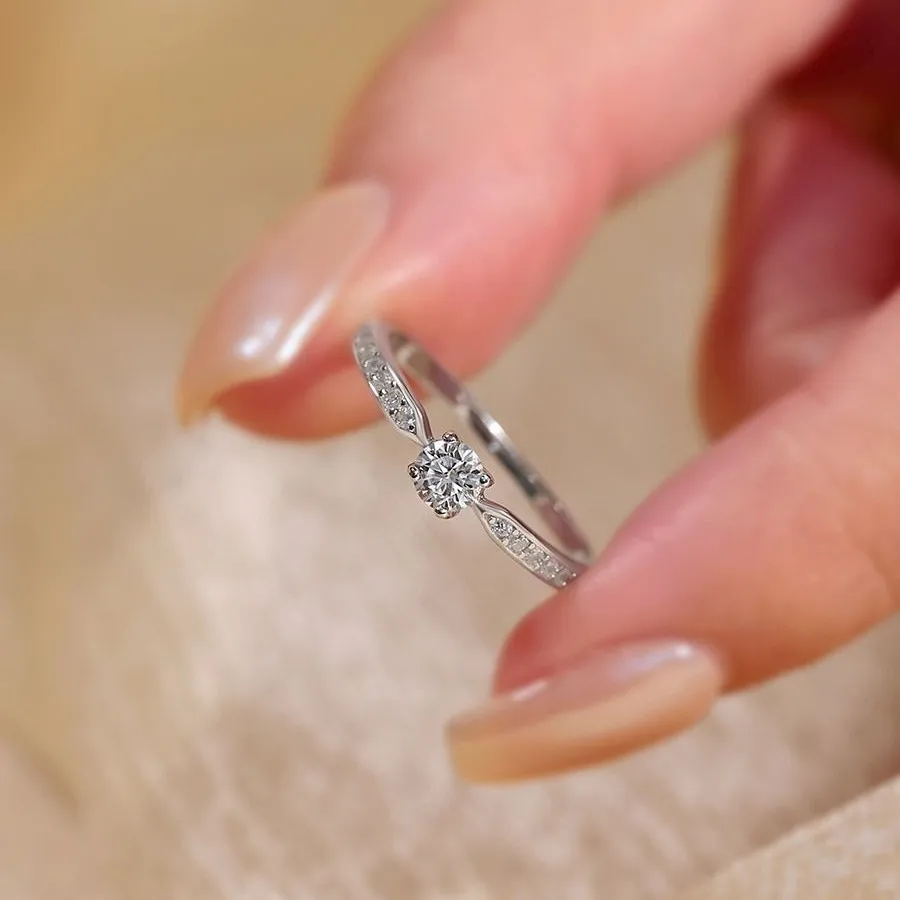 New Entry Luxury INS Zircon Ring Women's Fashion Simple Diamond Bracelet Proposal Wedding Goddess Festival Gift for Girlfriend