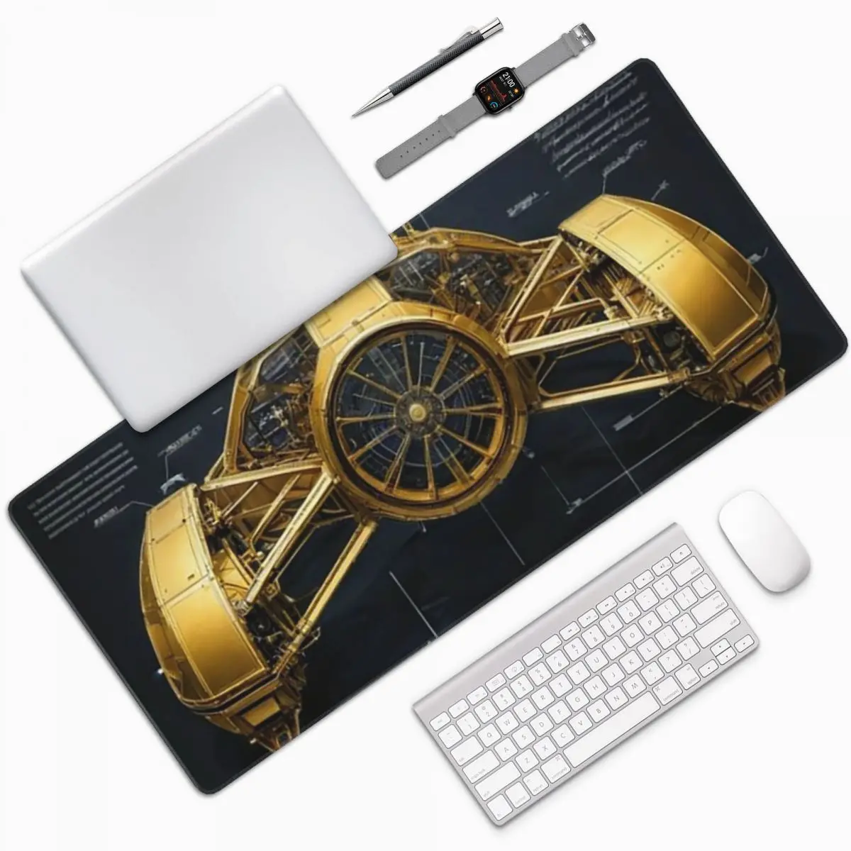 

Anime STEAM Blueprint Robot Golem Large Mouse Pad Computer Keyboard Mouse Mat Gaming PC Desk Mat Office Accessories Table Mats