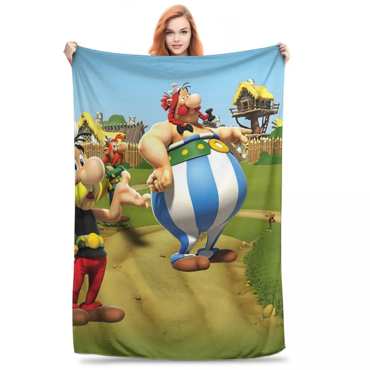 Asterix And Obelix Dogmatix Blanket Fleece Breathable Sofa Throw Blankets For Home Bedroom Travel Throws Bedspread Quilt